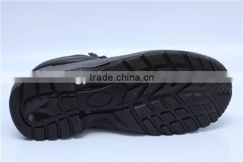 Genuine leather safety shoes PU injected steel toe cap industrial work boots 9071