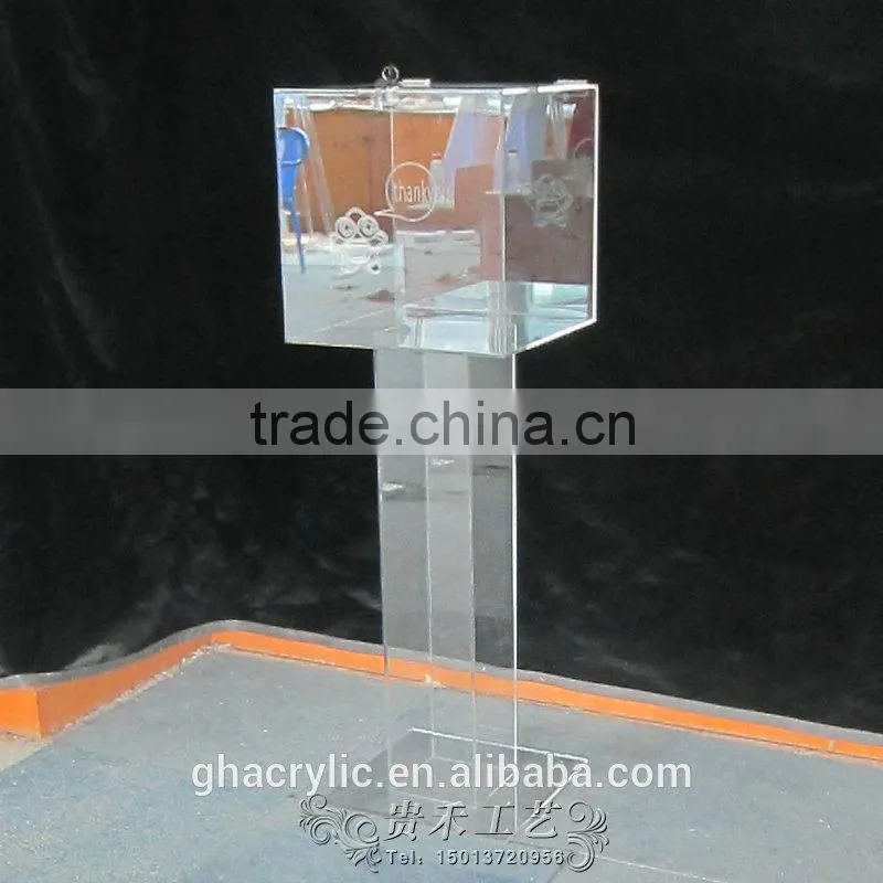 2016 Transparent standing donation boxes for sale