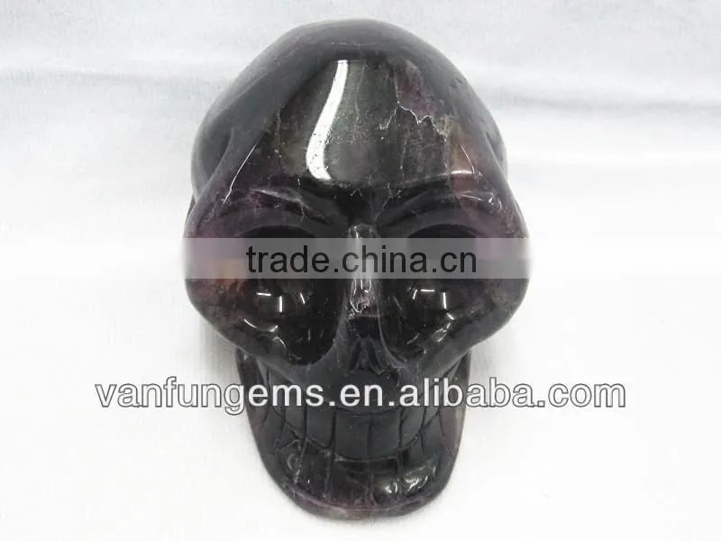 Natural Quartz Carving Skull Blue Cherry Quartz