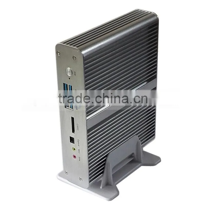 micro pc gaming desktop computer i7 5500u broadwell chipset 2 rj45 2hdmi sd card optical fiber nettop pc portable
