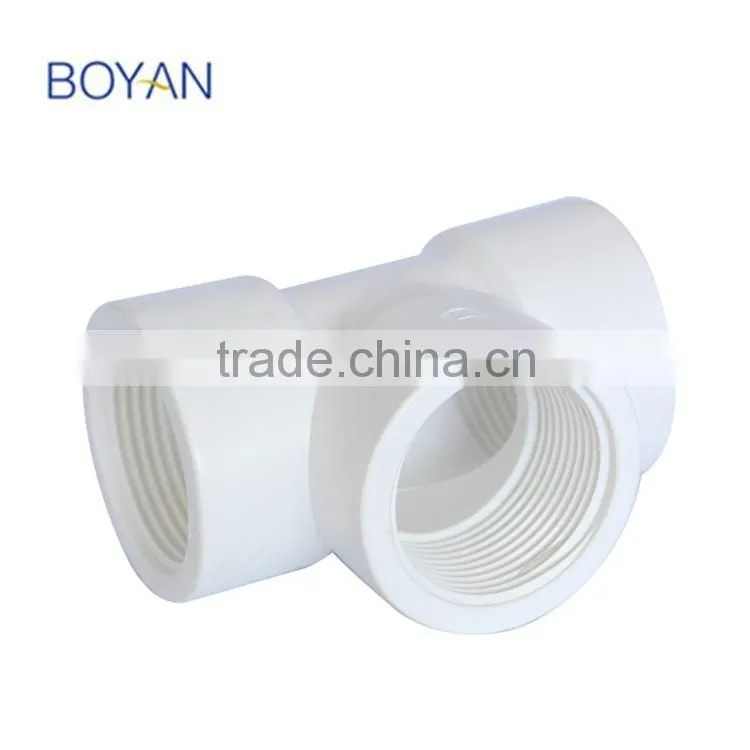 BOYAN For water supply white equal tee PVC female and piep tee
