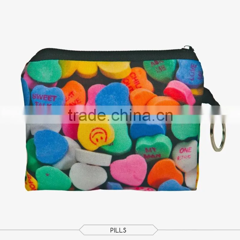 New Design Wholesale 3D Full Print Small Custom Ladies Coin Purse