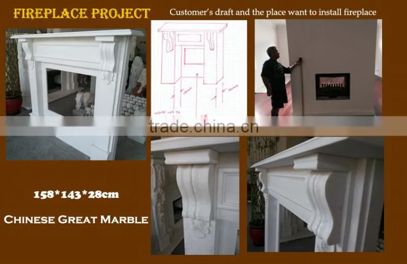 Carved Stone Woman Sculpture Marble Fireplace Mantels
