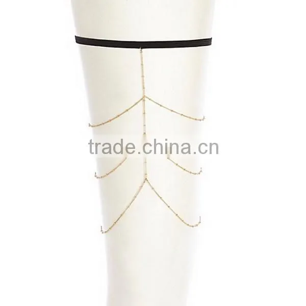 Gold Tone Chain Leg Harness