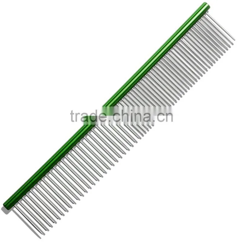 Homdox Pet Dog Pet Stainless Steel Grooming Long Comb Silver AM002861
