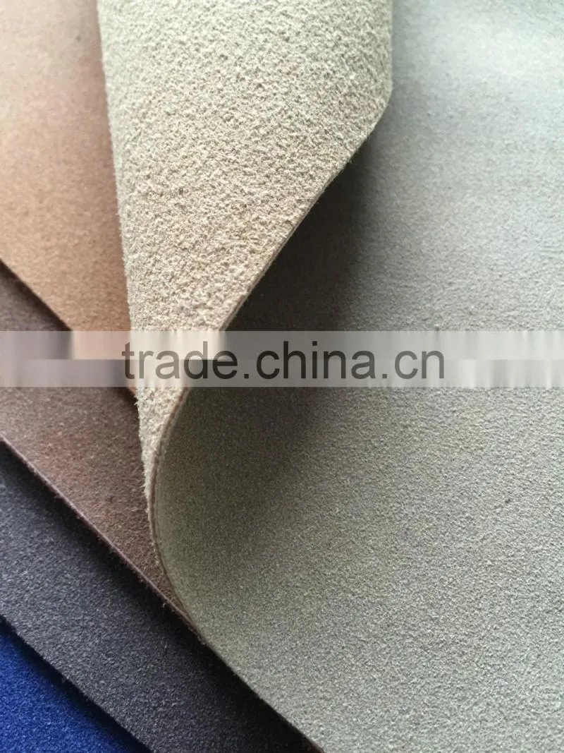 PU double face flock leather use for boots making
