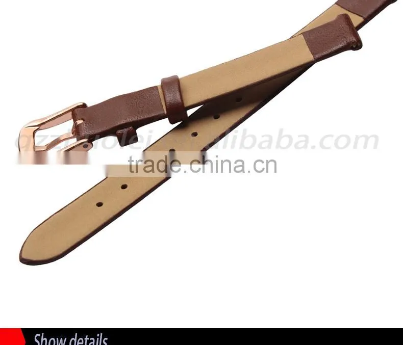 6|8|10|12mm high quality genuine leather Watch strap with stainless steel buckle Wholesale 3PCS