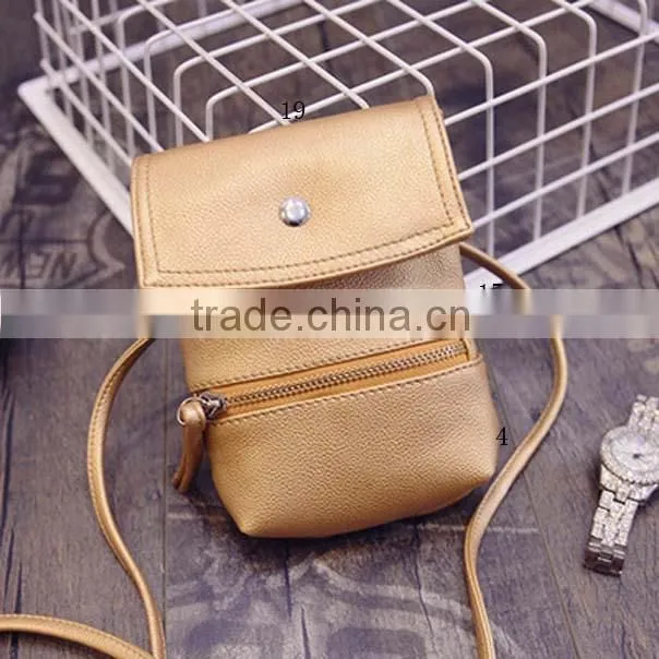 Wholesale solid color girls pu shoulder bag with magnetic snap closure