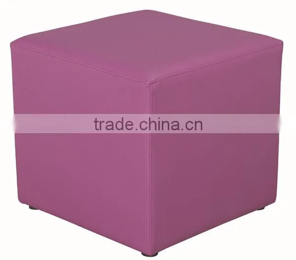 Faux leather U shape wooden ottoman for promotion