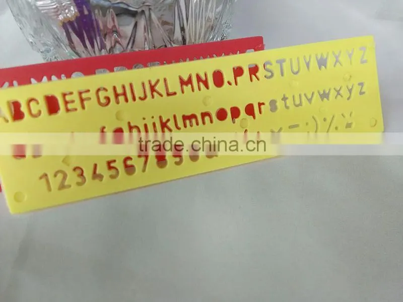 Factory Plastic Letter Stencil Ruler OEM and ODM office stationery for school medical ruler