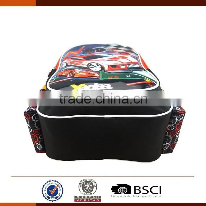 New Cartoon Car Print School Bag for Boys