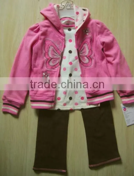 2015 Autumn Fashion Kids Clothing Shirt Pants 3 Pieces kids Girl Clothing Set