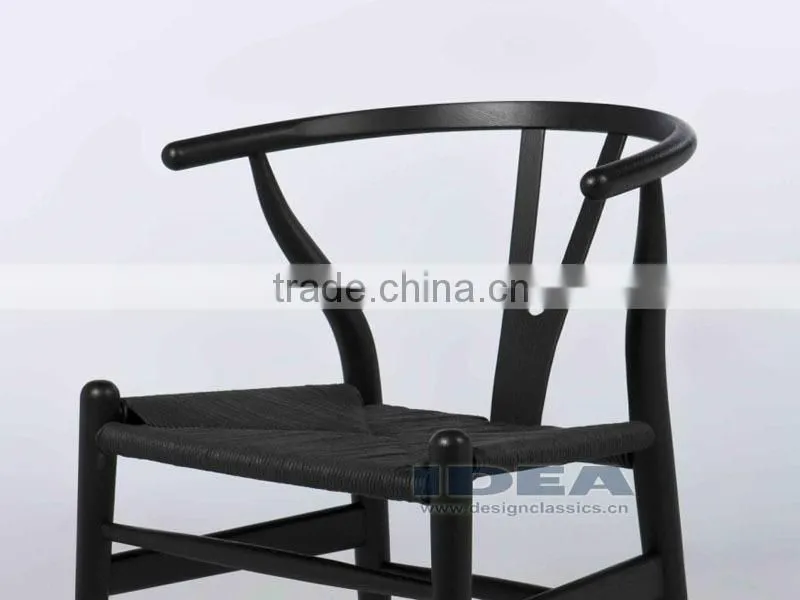 DC6013 Replica Hans Wegner Wishbone Chair - Beech Solid Wood in Black Color