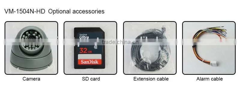 Professional Vehicle Monitoring 4CH Sd Card Mobile DVR With Free Client Software