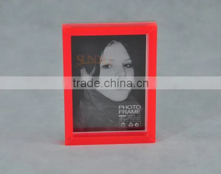 Hot Sale Clear Acrylic Glass Block Perspex Photo Frame for Home Decoratio Stand