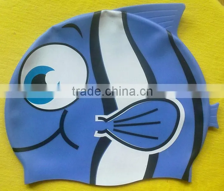 New Bubblefish Cartoon silicone latex swim caps