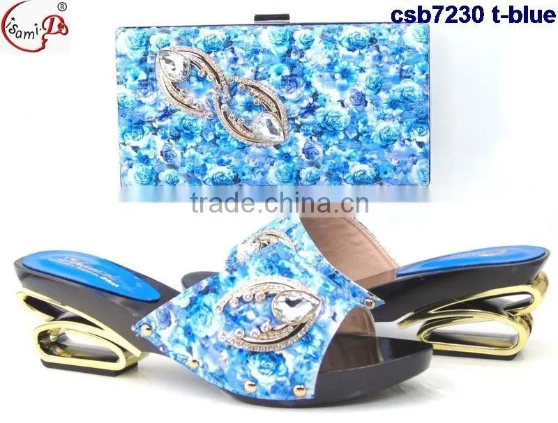 CSB7230 Top fashion latest fashion woman italy style high heel shoes and glitter bags
