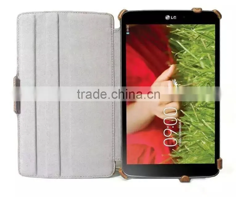 Top selling flip leather case for LG G Tabled 8.3 V500, new book style in alibaba China