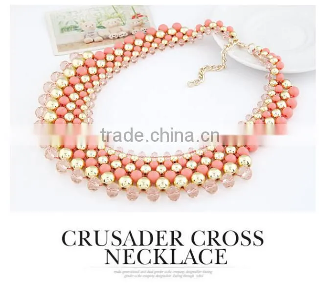 Fashion Jewelry Europe and America Fashion Elegant Shining All-match Crystal and Resin Alloy Charm& Statement Necklace in Stock