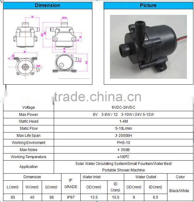 Black and White High-quality DC Water Pump