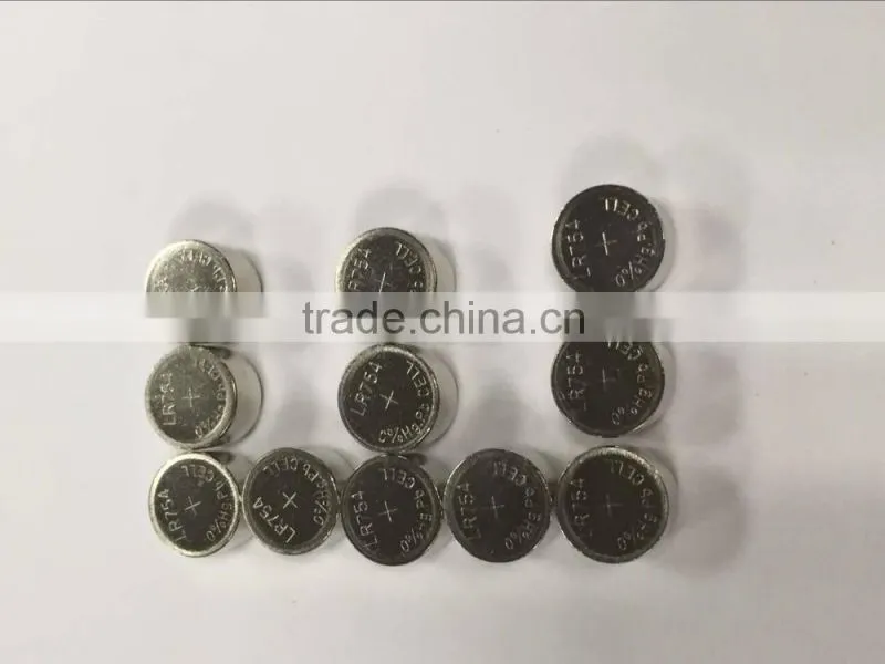 0% Hg, Pb AG5 LR754 1.5v alkaline button cell battery ag1 ag3 ag5 ag4 ag10 ag12 ag13 batteries