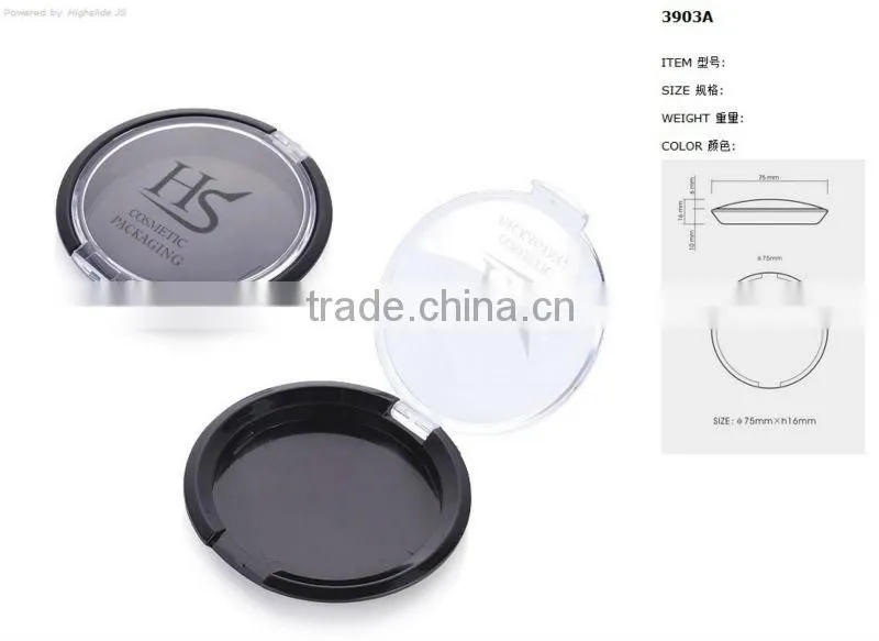 transparent cap round pressed powder compact container