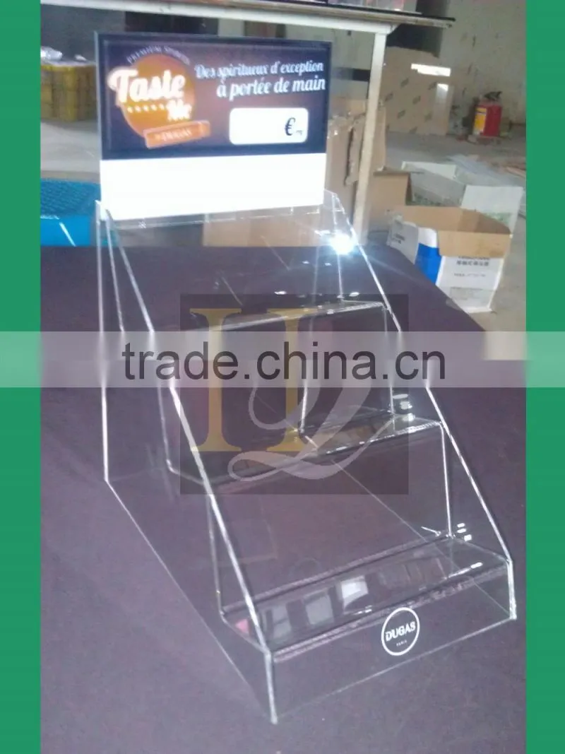 custom 3 tier acrylic makeup display stand/3 step cosmetic display rack