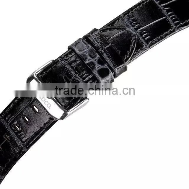 Hot Sale crocodile grain real leather watch band for Apple watch