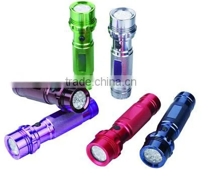 TE066 2015 Promotion super power Aluminum colorful zoom in and out 14LED Flashlight