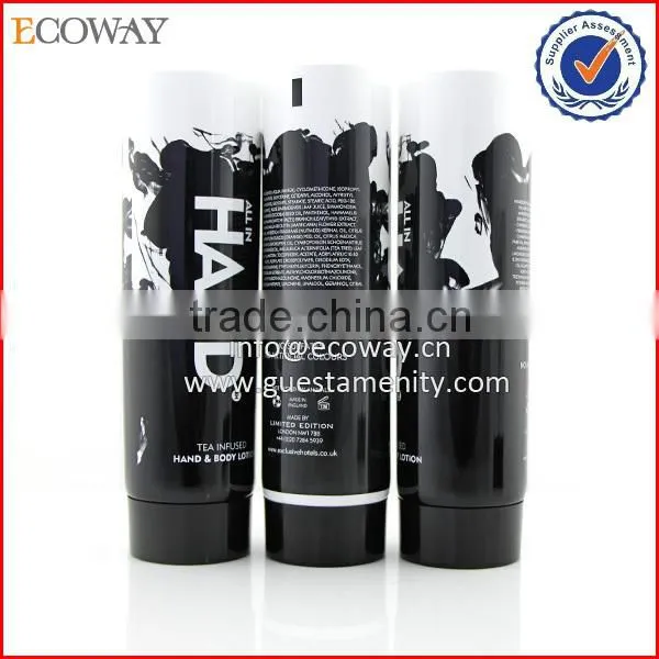 Black plastic shampoo bottles for hotels big empty bathroom cosmetic bottles