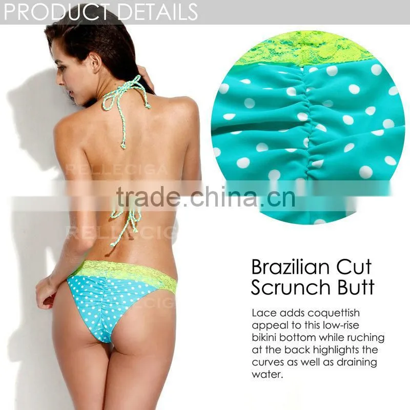 RELLECIGA 2016 Lace Triangle Bikini with Handmade Braided Ties