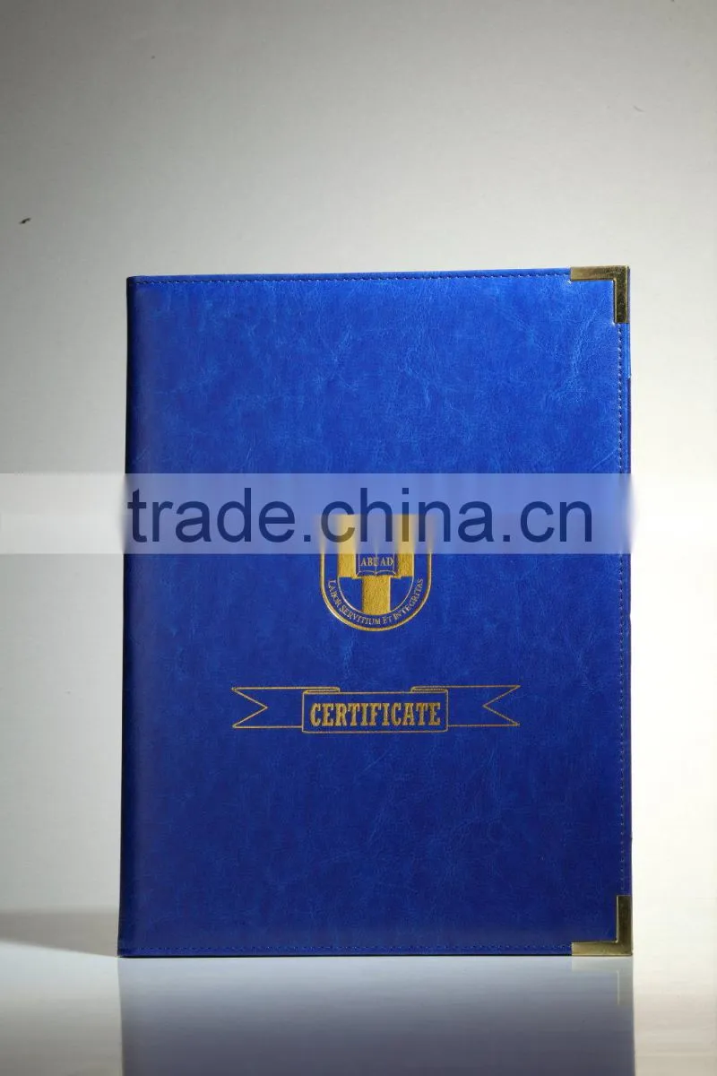 top quality leather material diploma cover promotional diploma cover custom diploma cover with custom hot stamped logo