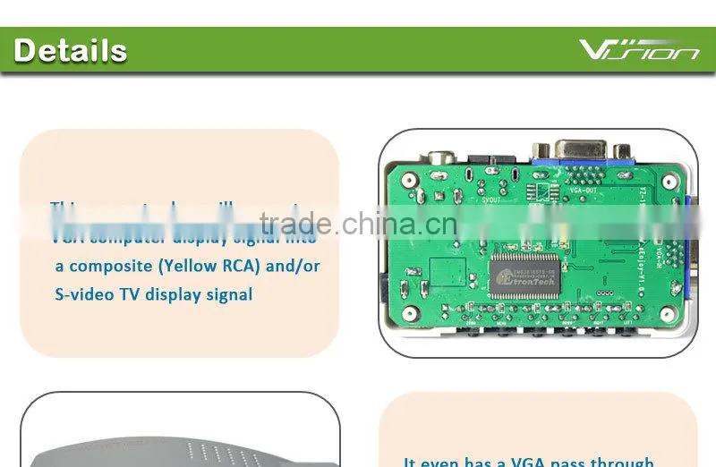 Computer PC Laptop to TV Converter Box- VGA to RCA S-Video Composite Adapter Switch