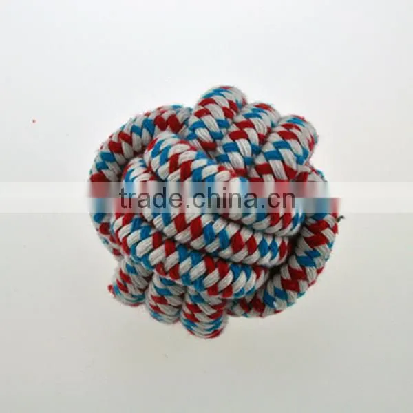 Cat toys colored cotton rope ball