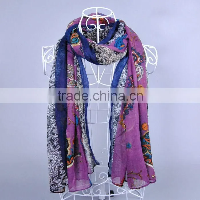 Women Fashion Bohemia Pattern scarf Voile Scarves 180*90 Pashmina Shawls Muslim