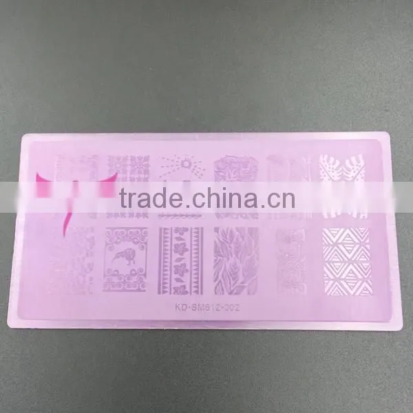 Easam new cheap high quality plastic PVC nail art stamp plate with 6 color available