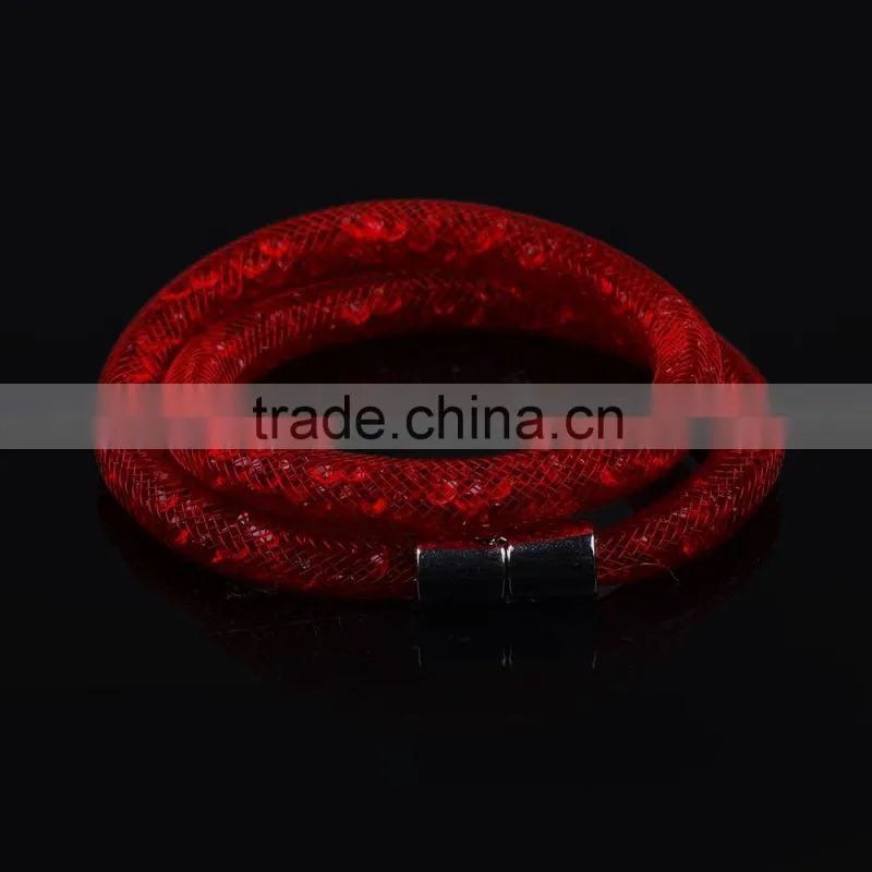 New design high good quality mesh stardust double bracelet for women