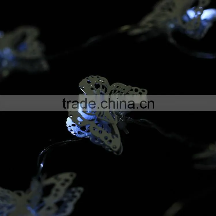 10L white led battery operated christmas light with butterfy
