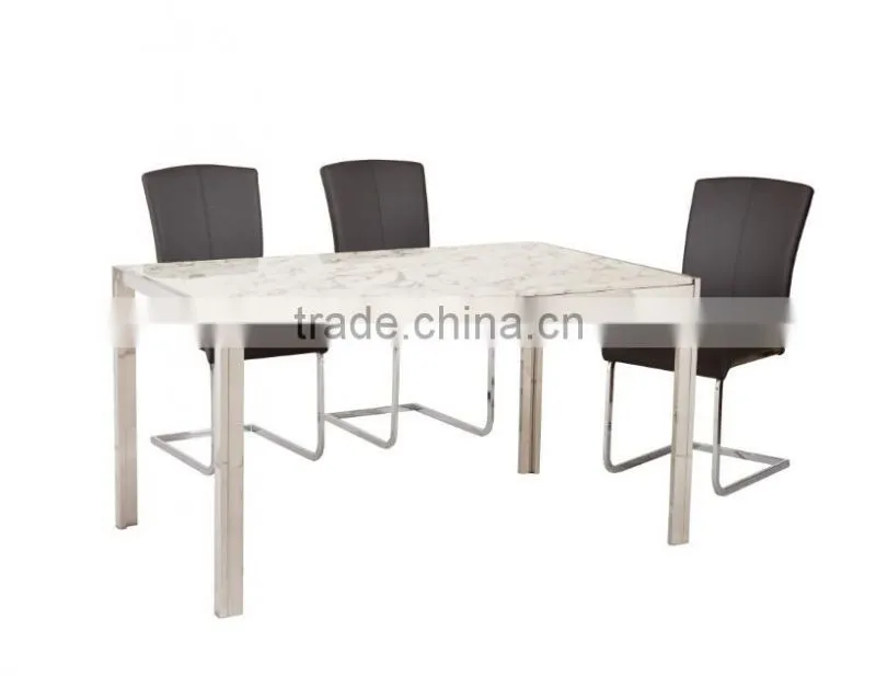 Marble top metal legs philippine dining table set