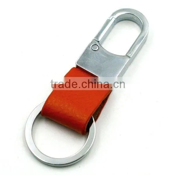 custom made authentic leather metal key chains with metal ring
