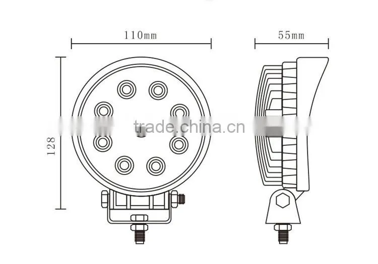 Hotsale 4.3" Offroad Truck Round 27W Led Work light