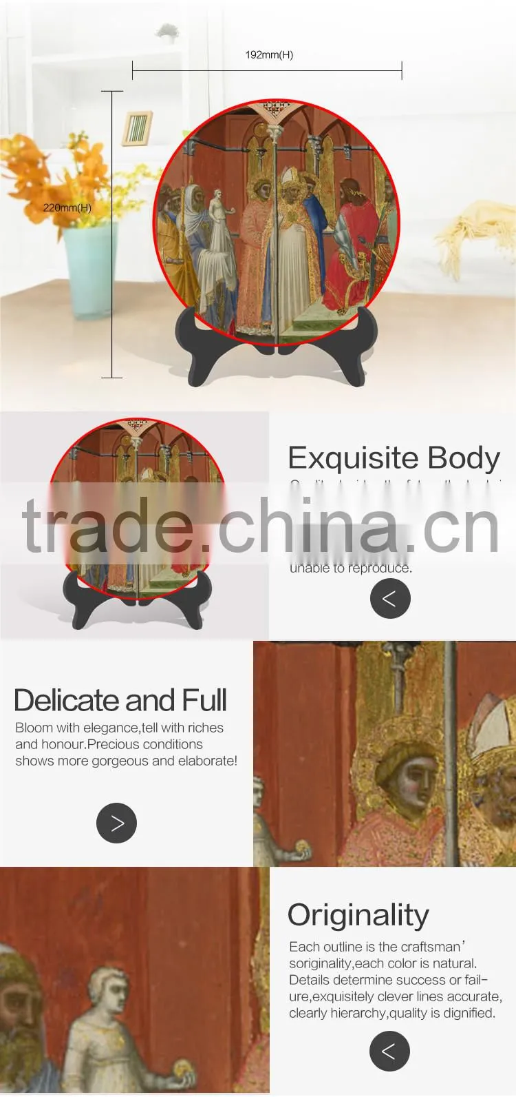 Hot sale plate decor handmade catholic religious souvenirs