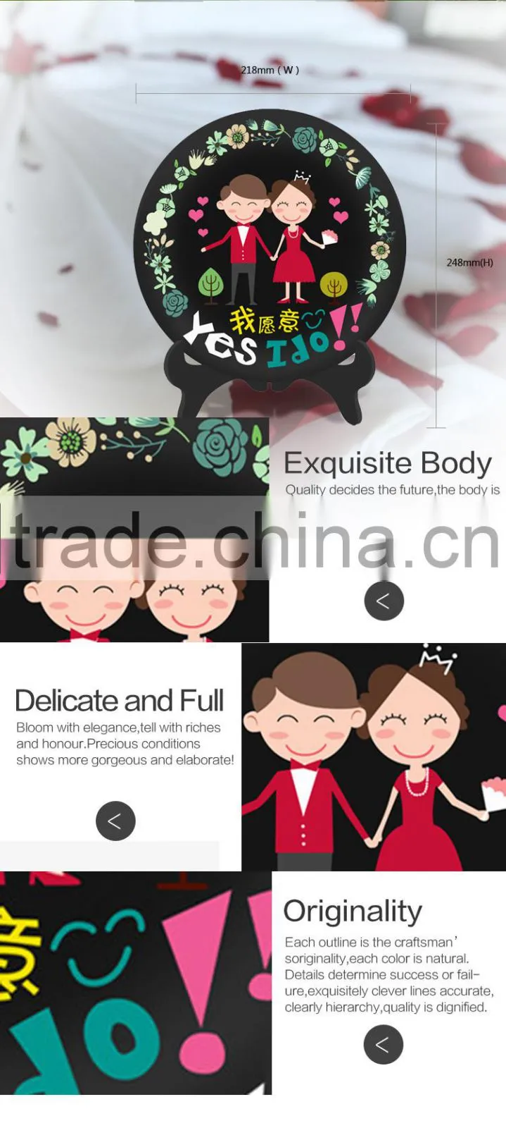 Yes I do personalized carved and painted plate shape customized wedding favours for guests