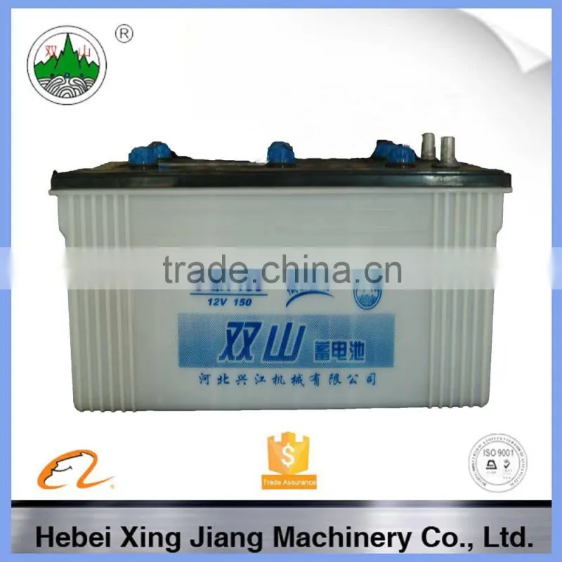 Hot selling 12V150AH dry charged auto battery made in china manufacturer with best prices