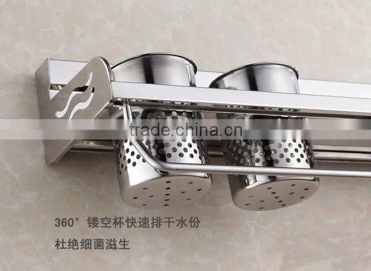 60cm Double cup Stainless Steel kitchen wall mounted corner shelf
