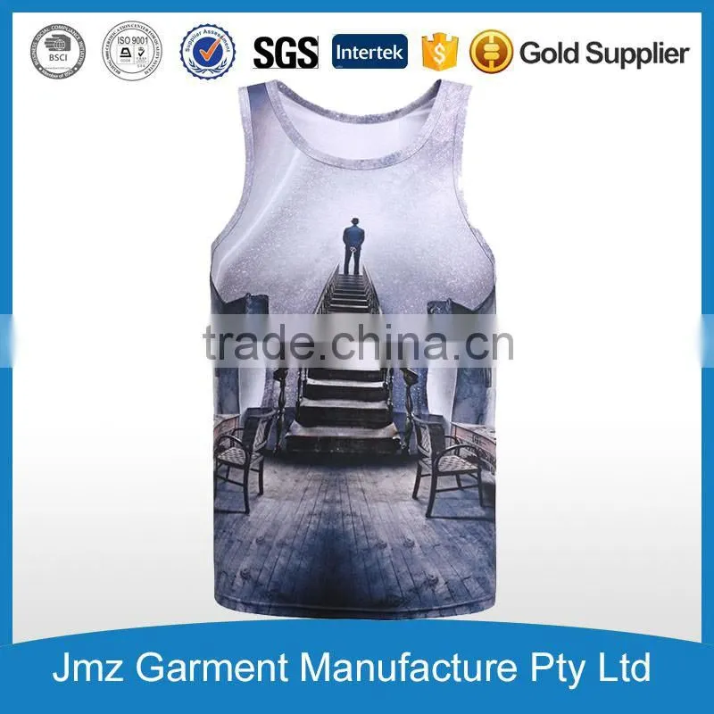 Sleeveless tshirt men custom your design men t shirts