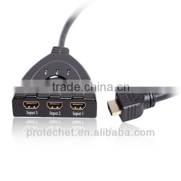 Protech https 3 ports hdmi switch 3x1 pigtail type with 3D Support 1080P V1.3 pa systems