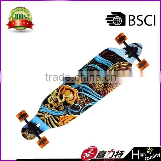 Drop through downhill long skateboard