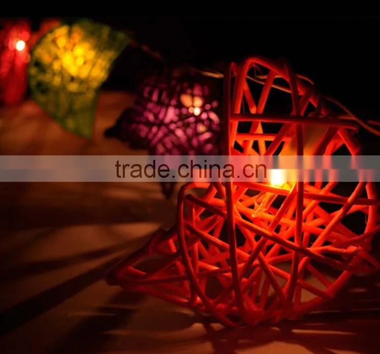 Hot Handmade Multicolor Rattan Star Moon Design String Lights For Christmas Decor Wedding Bedroom Garden and Holiday Lighting