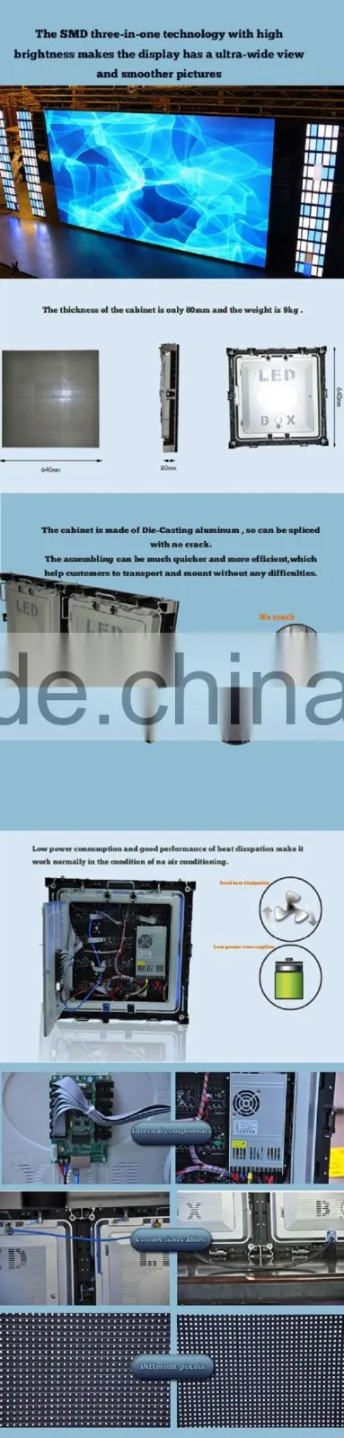 Indoor rental LED display P5 full color die-cast aluminum cabinet LED screen